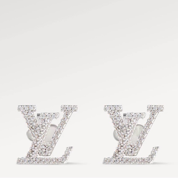 Louis Vuitton Jewelry - BNWOT Authentic Louis Vuitton LV Iconic Strass Stud Earrings Palladium Silver